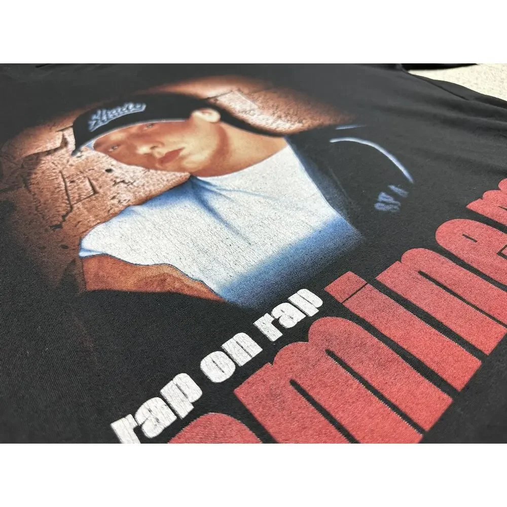 Vintage Eminem Shirt Mens XL Black Rap On Rap Double Sided Graphic Rap Tee